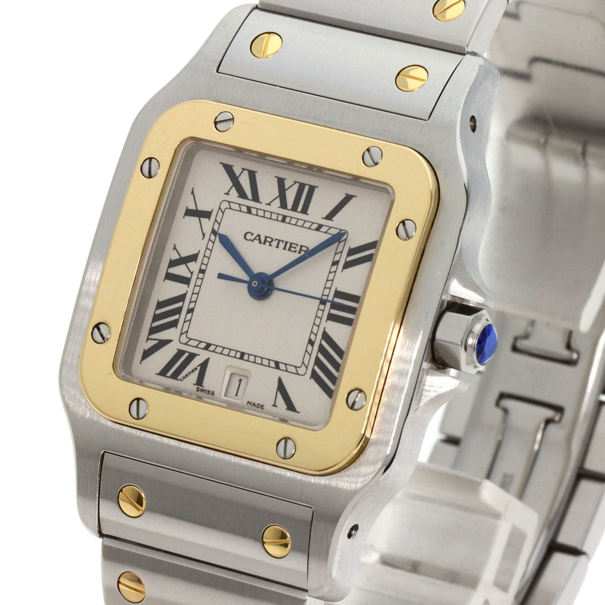 CARTIER Santos Galve LM New Buckle Watches W20011C4 Stainless Steel/Stainless Steel mens