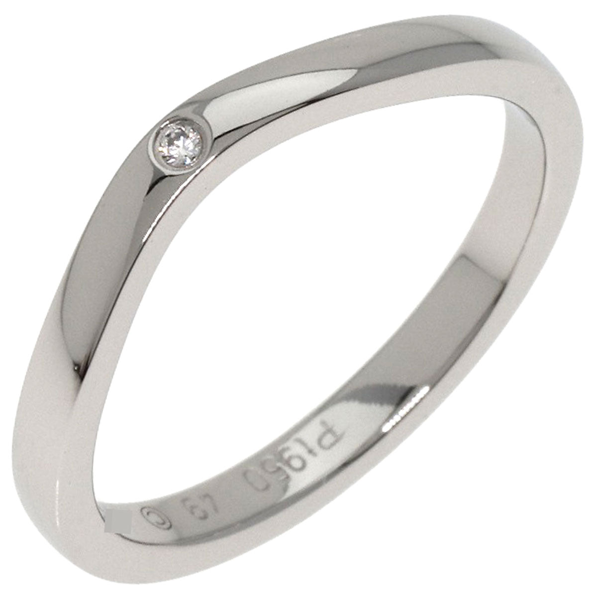 CARTIER   Ring Ballerina Curves 3P Diamond #49 Platinum PT950 Ladies