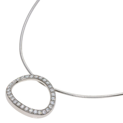 Gimel   Necklace Oval Diamond Omega Chain Platinum PT950 K18 White GoldLadies