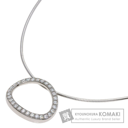 Gimel   Necklace Oval Diamond Omega Chain Platinum PT950 K18 White GoldLadies