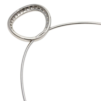 Gimel   Necklace Oval Diamond Omega Chain Platinum PT950 K18 White GoldLadies