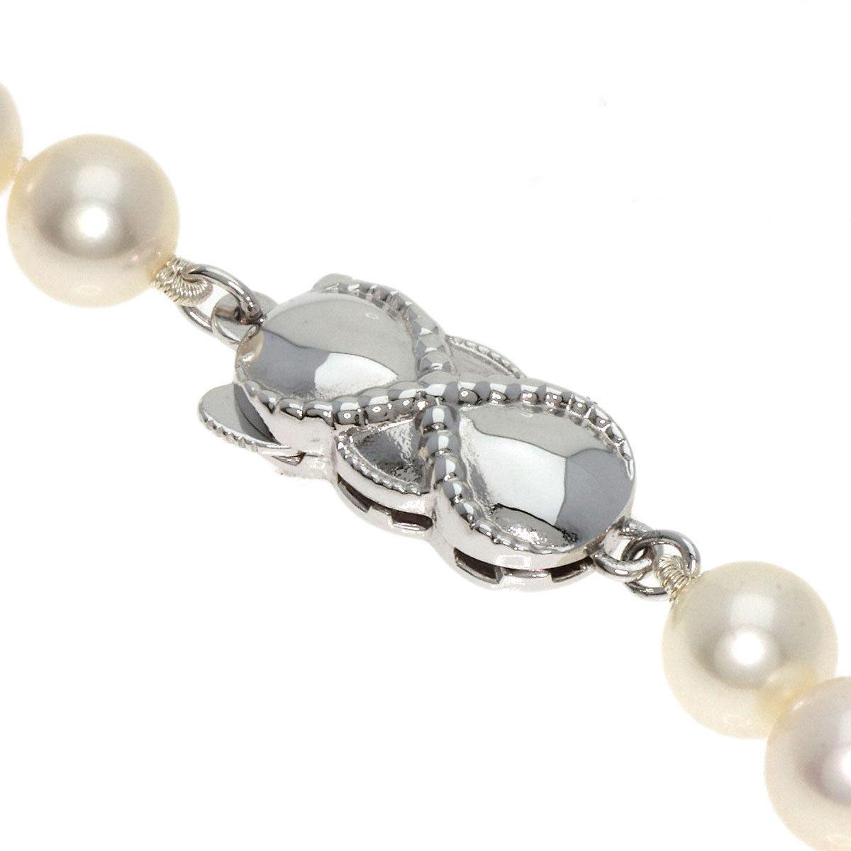MIKIMOTO Pearl Pearl M Charm Earrings 2-piece set Necklace Silver Ladies [Used]
