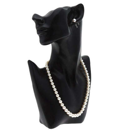 MIKIMOTO Pearl Pearl M Charm Earrings 2-piece set Necklace Silver Ladies [Used]