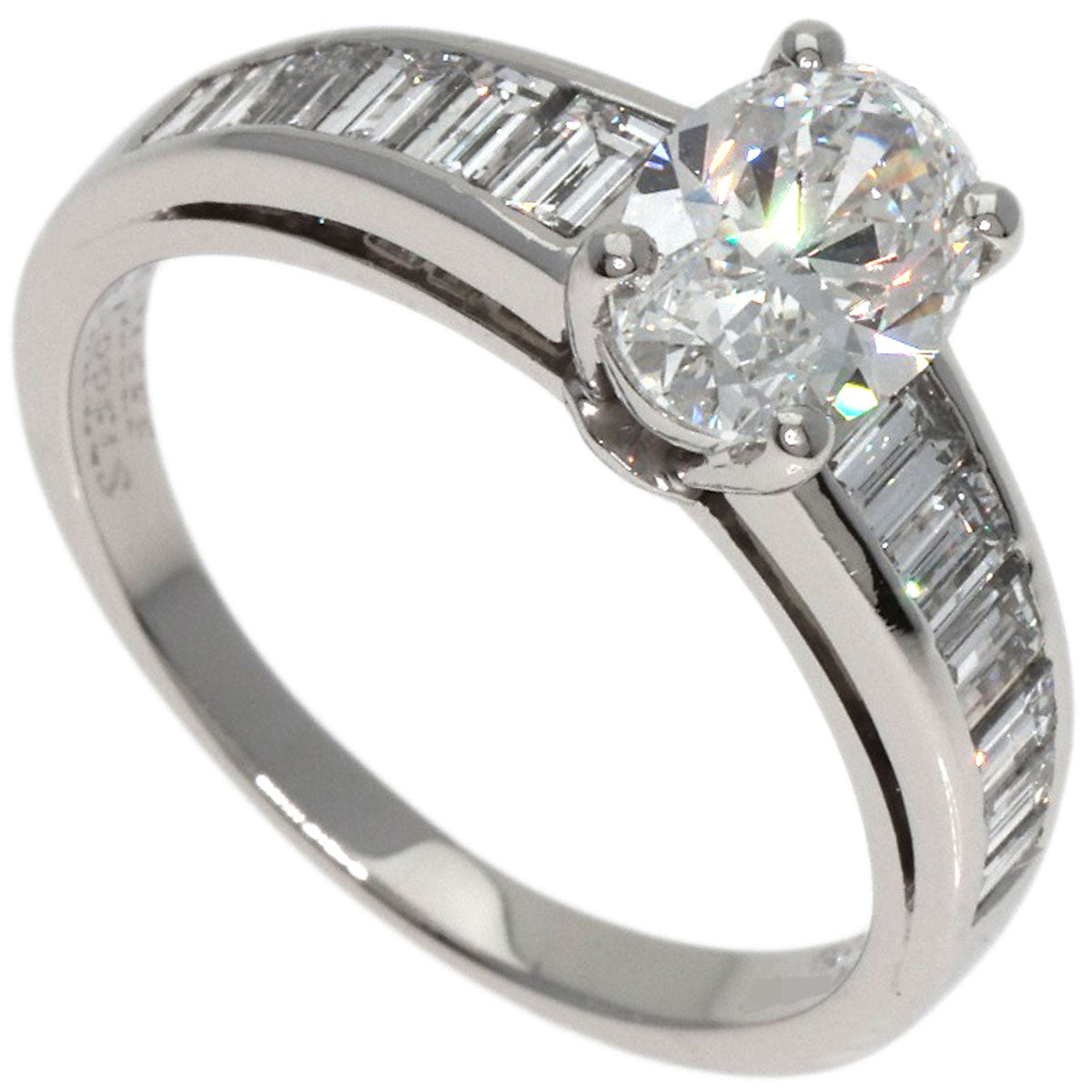 Van Cleef & Arpels Oval Bucket Diamond Ring Platinum Ladies [Used]