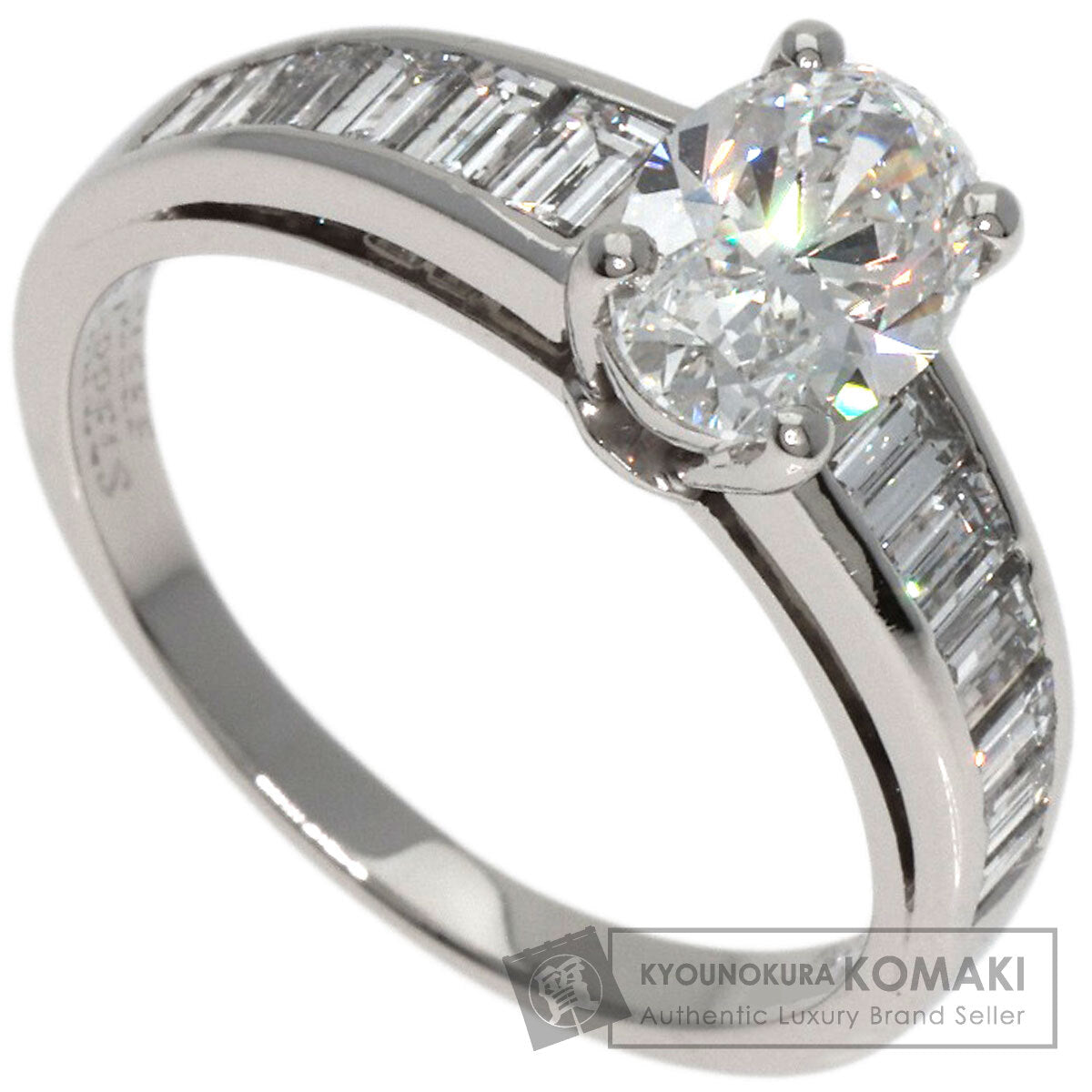 Van Cleef & Arpels Oval Bucket Diamond Ring Platinum Ladies [Used]