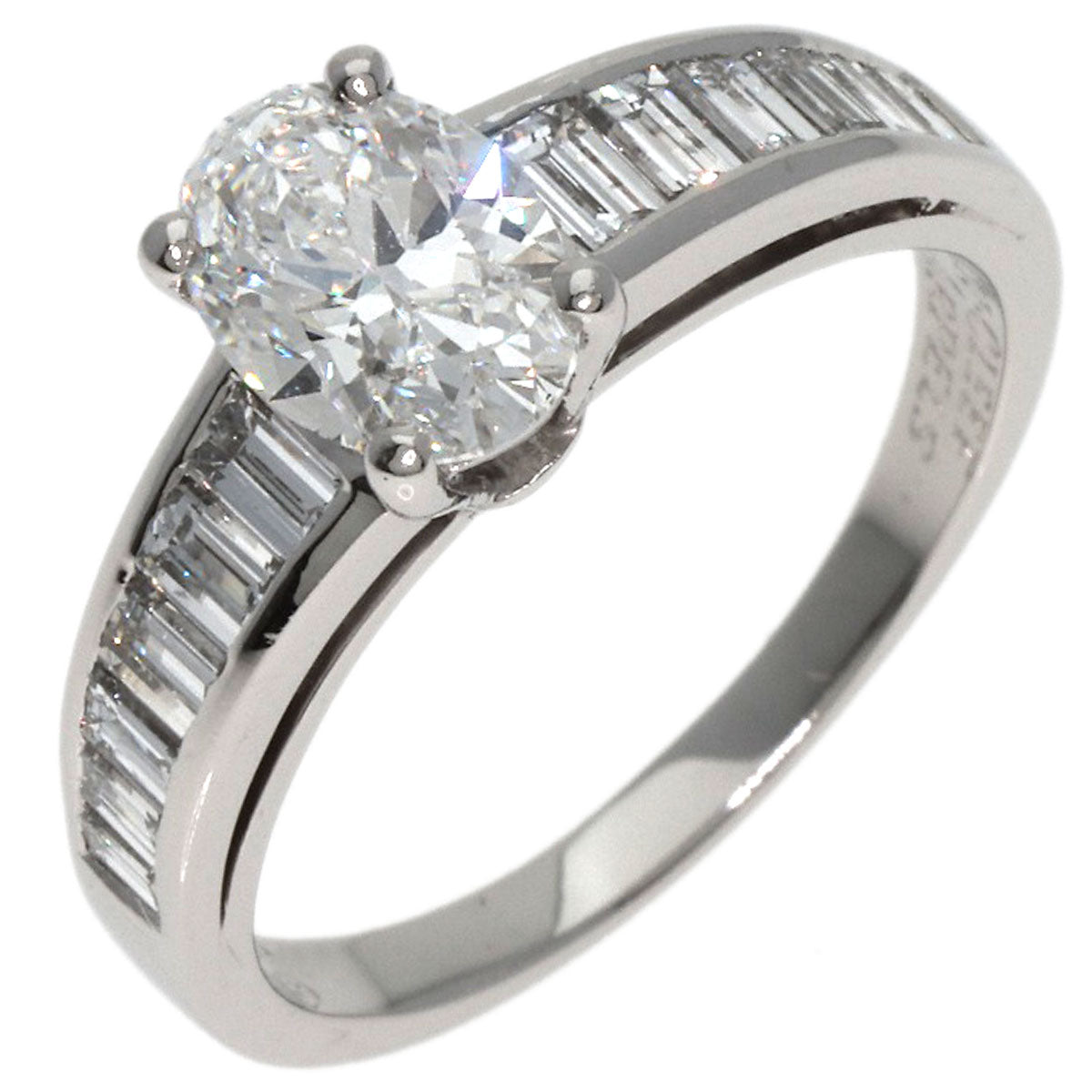 Van Cleef & Arpels Oval Bucket Diamond Ring Platinum Ladies [Used]