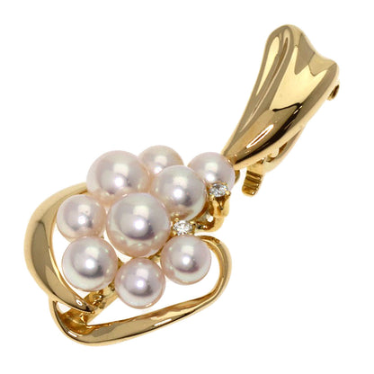 TASAKI   Pendant top Pearl Pearl 2P Diamond K18 Yellow Gold Ladies