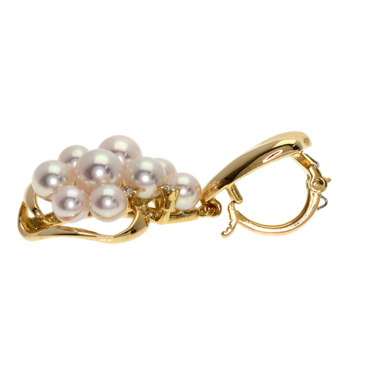 TASAKI   Pendant top Pearl Pearl 2P Diamond K18 Yellow Gold Ladies