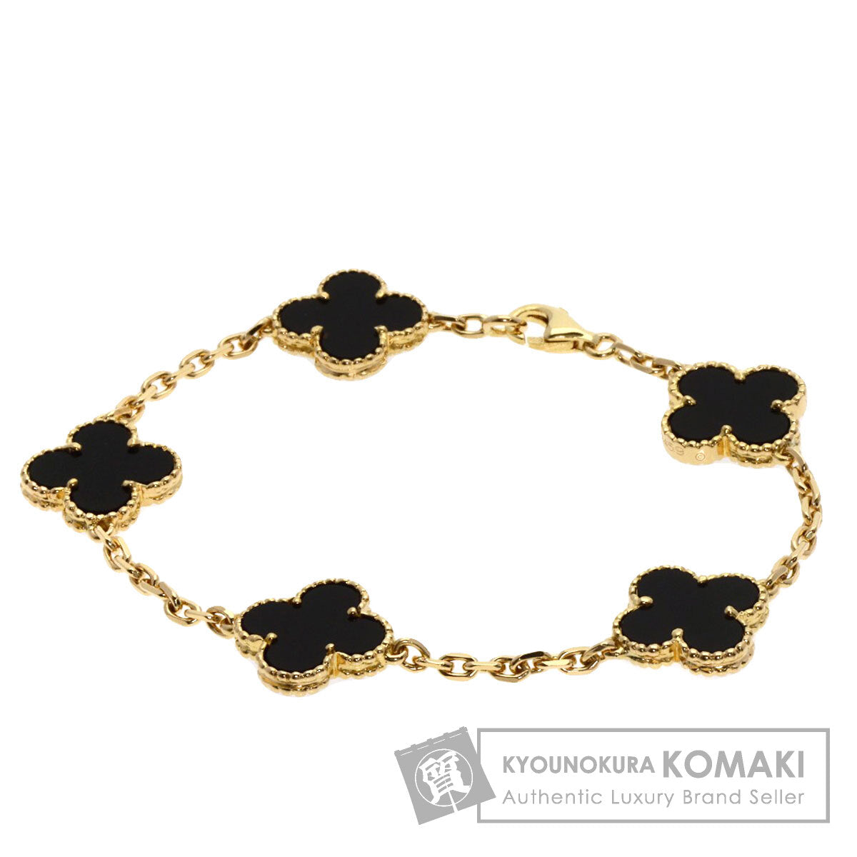 Van Cleef & Arpels Vintage Alhambra Onyx Bracelet K18 Yellow Gold Ladies [Used]