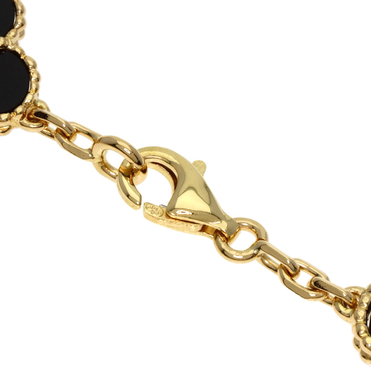 Van Cleef & Arpels Vintage Alhambra Onyx Bracelet K18 Yellow Gold Ladies [Used]