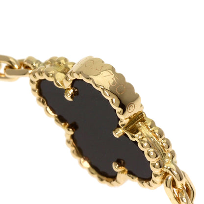 Van Cleef & Arpels Vintage Alhambra Onyx Bracelet K18 Yellow Gold Ladies [Used]