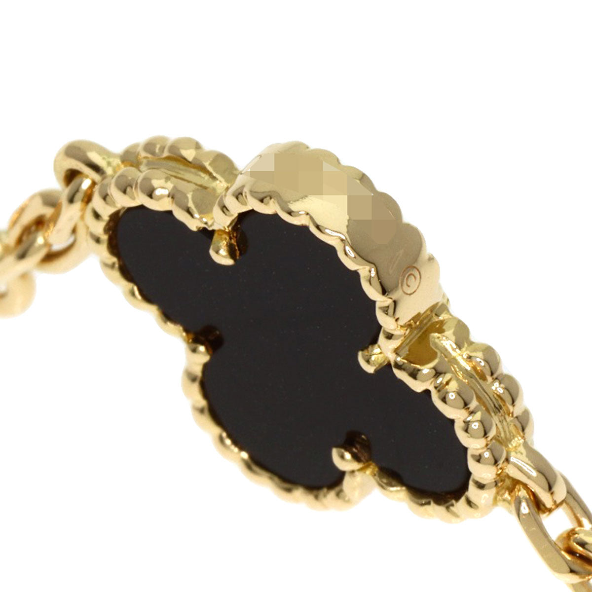 Van Cleef & Arpels Vintage Alhambra Onyx Bracelet K18 Yellow Gold Ladies [Used]