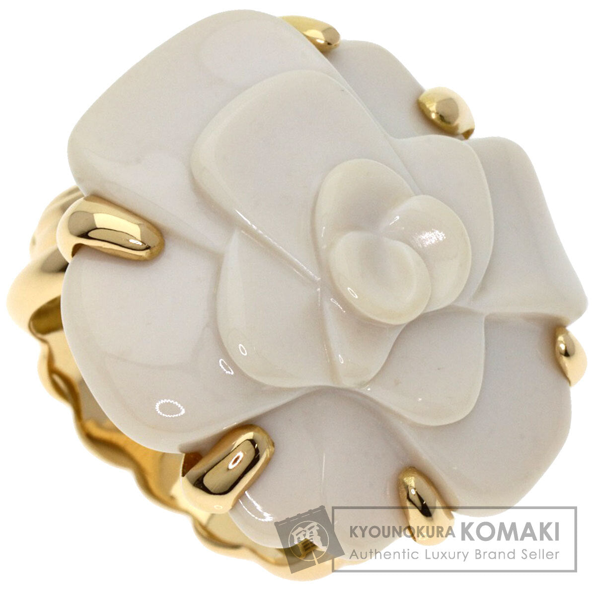 CHANEL   Ring Camellia Chalcedony K18 Yellow Gold Ladies