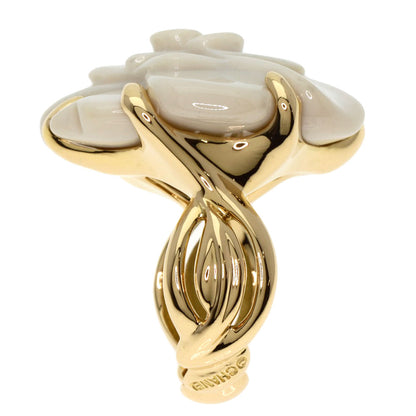 CHANEL   Ring Camellia Chalcedony K18 Yellow Gold Ladies