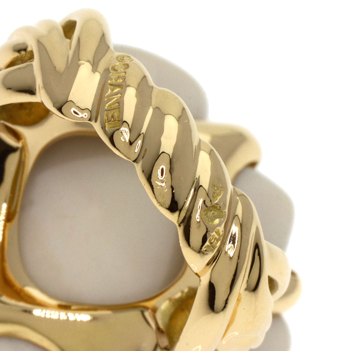 CHANEL   Ring Camellia Chalcedony K18 Yellow Gold Ladies