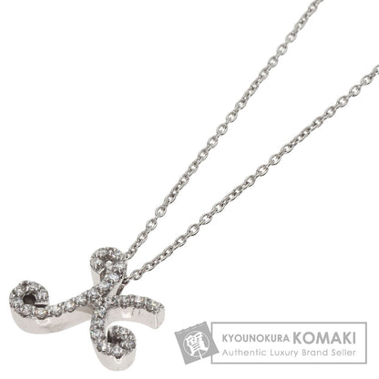 Ponte Vecchio   Necklace Initial K Diamond K18 White Gold Ladies