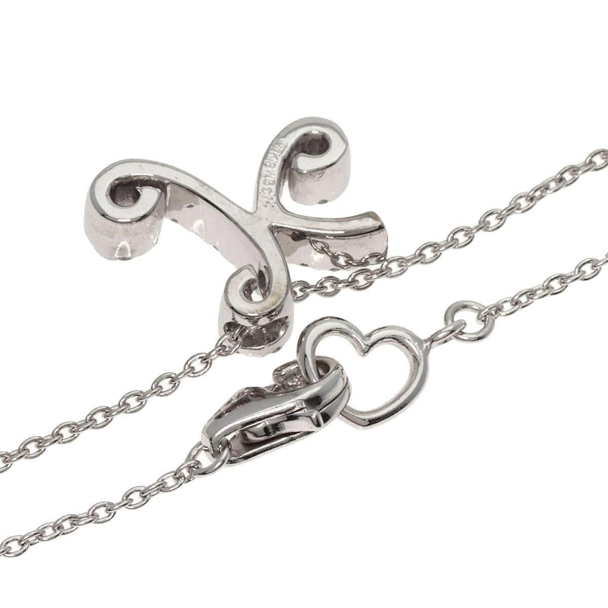 Ponte Vecchio   Necklace Initial K Diamond K18 White Gold Ladies