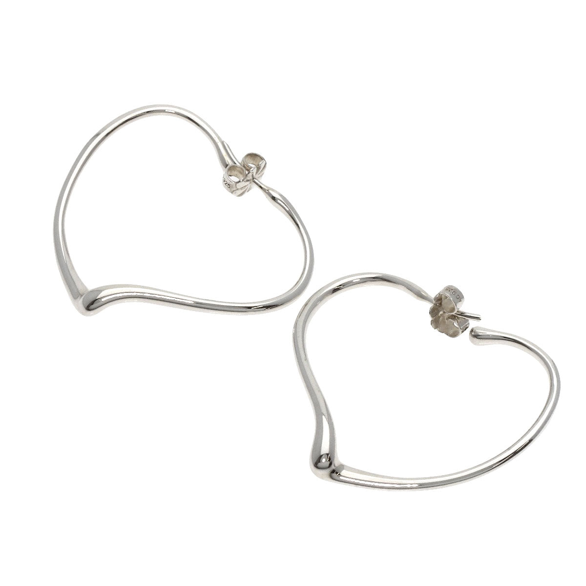 TIFFANY&Co.   earring Open heart hoop Silver Ladies