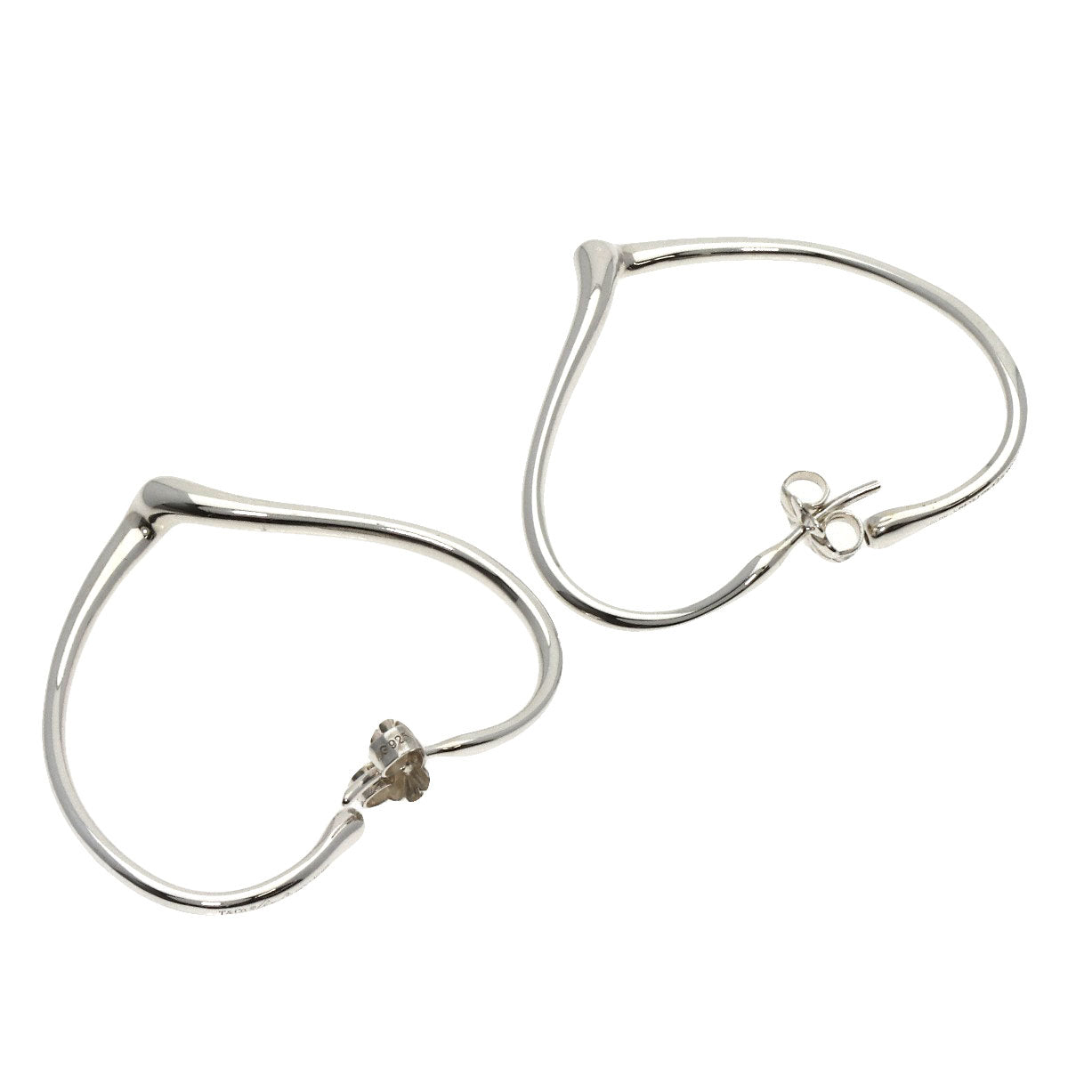 TIFFANY&Co.   earring Open heart hoop Silver Ladies