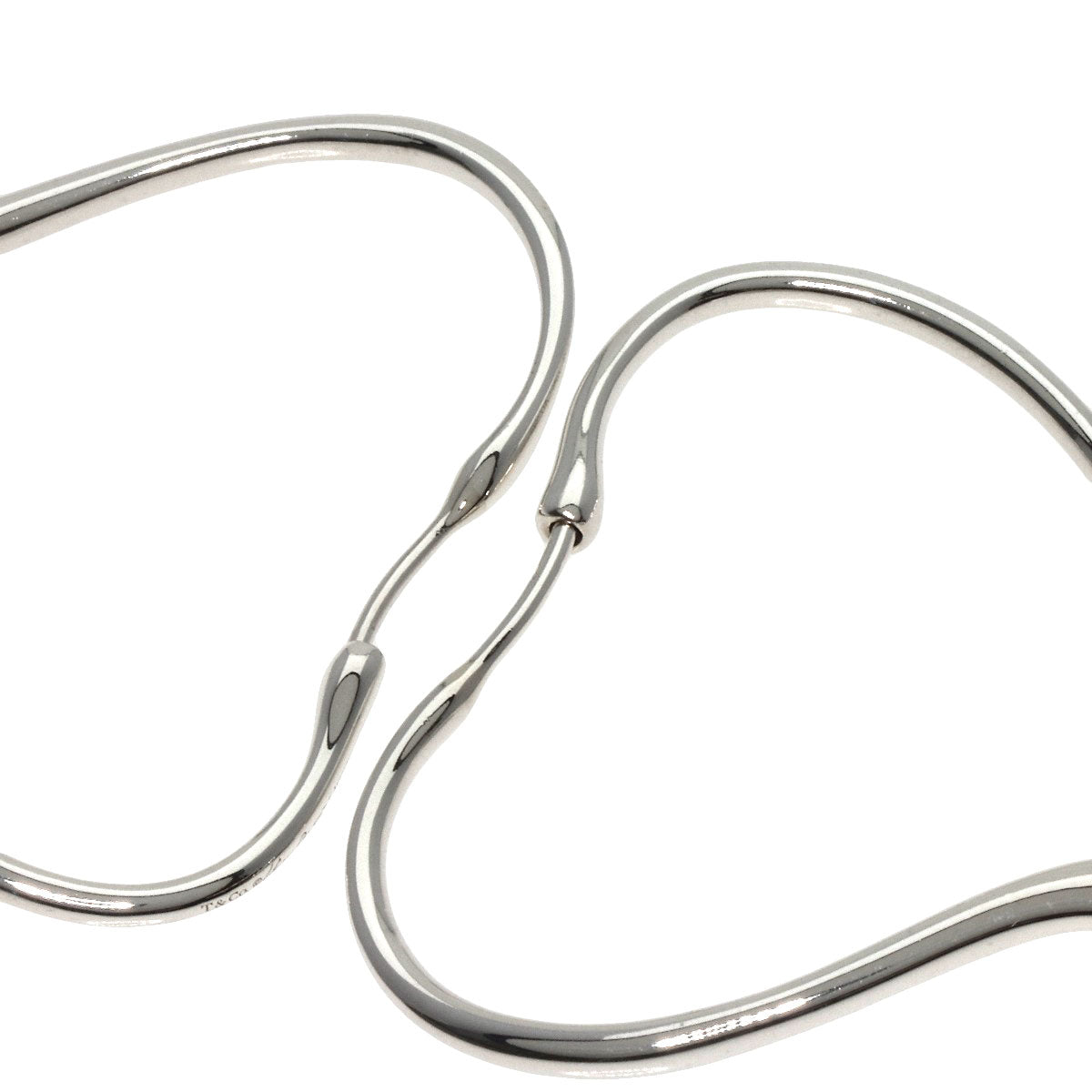 TIFFANY&Co.   earring Open heart hoop Silver Ladies