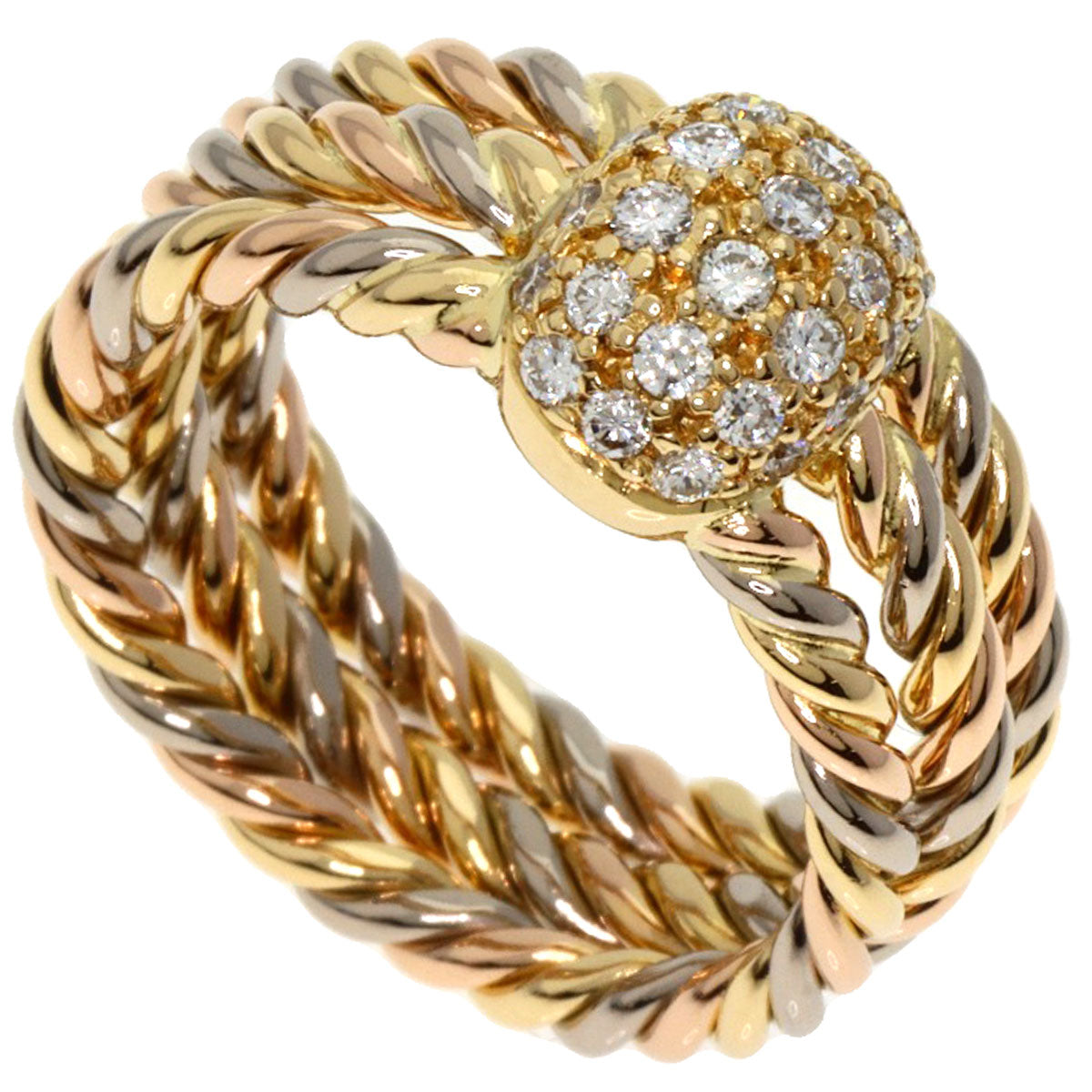 CARTIER   Ring Cassiopeia Three Color Diamond #55 K18 Yellow Gold K18 White GoldLadies