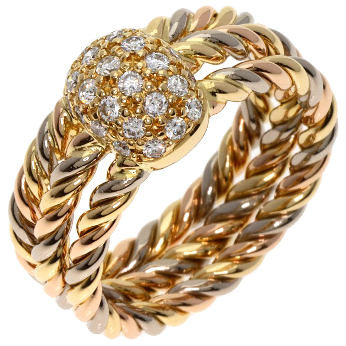 CARTIER   Ring Cassiopeia Three Color Diamond #55 K18 Yellow Gold K18 White GoldLadies