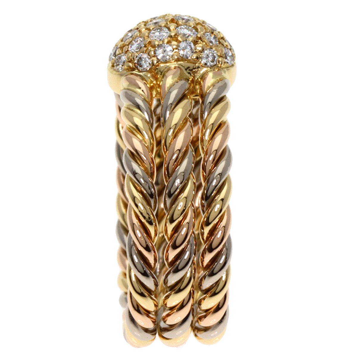 CARTIER   Ring Cassiopeia Three Color Diamond #55 K18 Yellow Gold K18 White GoldLadies