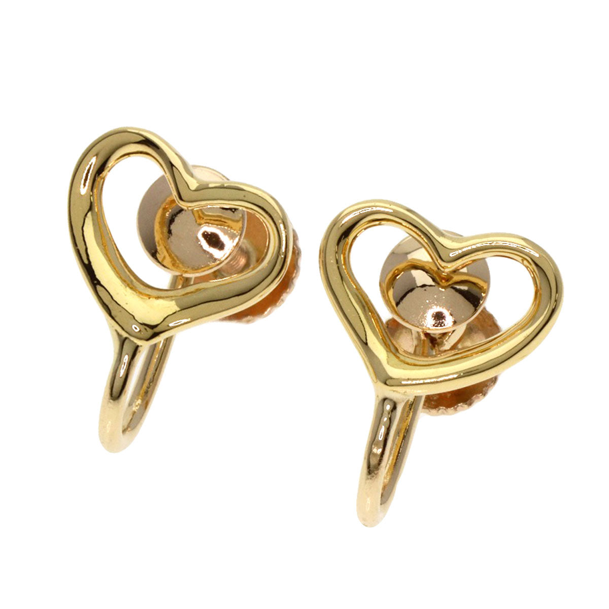 TIFFANY&Co. Open heart Earring K18 Yellow Gold 14KLadies [Used]