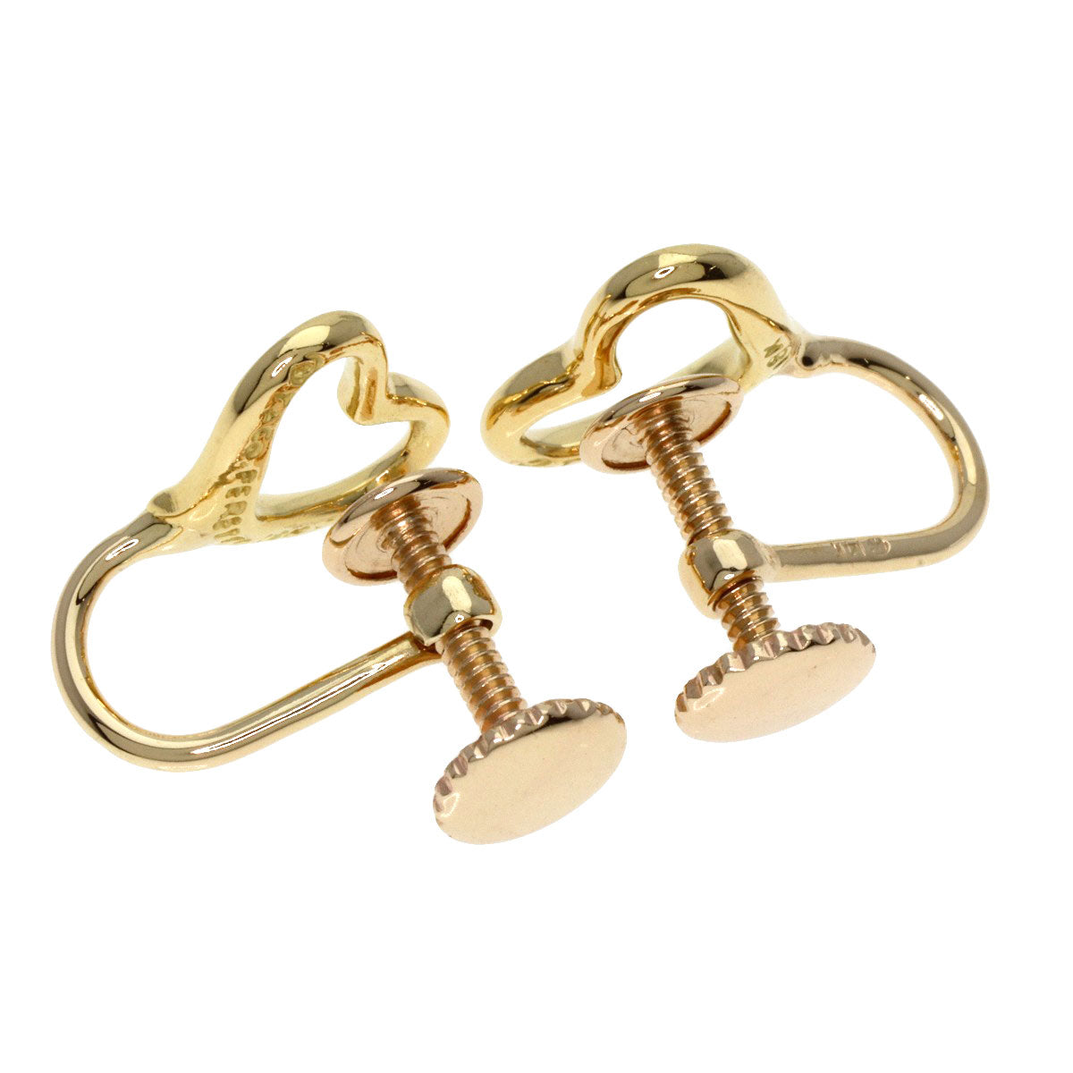 TIFFANY&Co. Open heart Earring K18 Yellow Gold 14KLadies [Used]