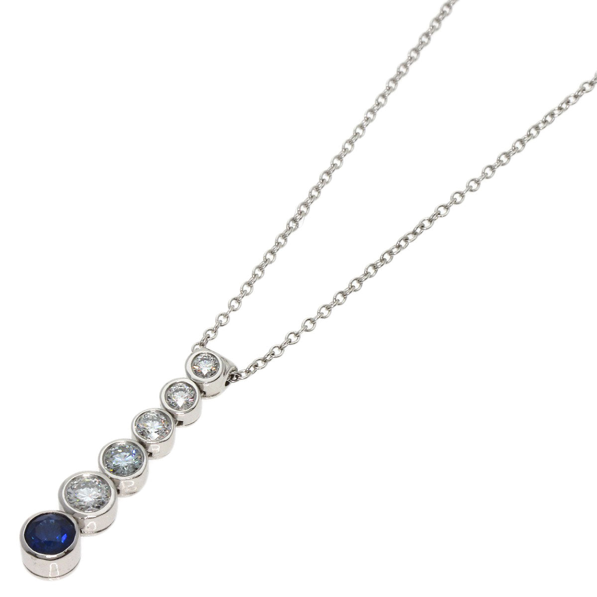 TIFFANY&Co.   Necklace Jazz Drop Sapphire Diamond Platinum PT950 Ladies