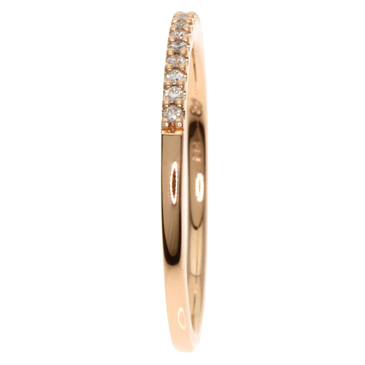 4℃   Ring Half Eternity Diamond K18 Pink Gold Ladies