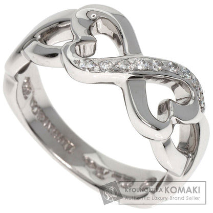 TIFFANY&Co. Double Loving Heart Diamond Ring K18 White Gold Ladies [Used]