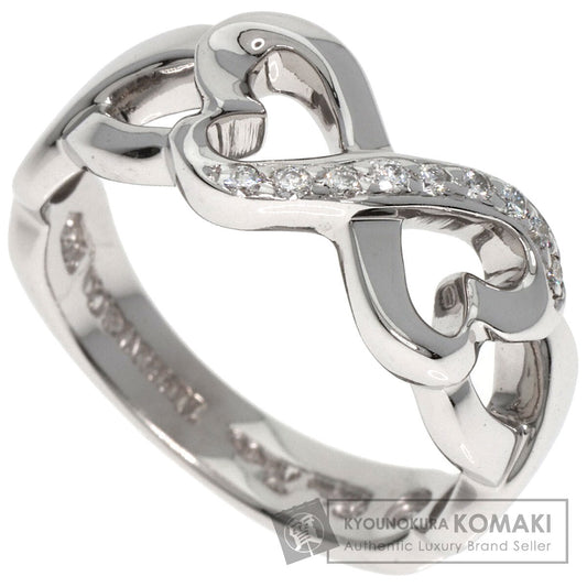 TIFFANY&Co. Double Loving Heart Diamond Ring K18 White Gold Ladies [Used]