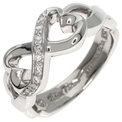 TIFFANY&Co. Double Loving Heart Diamond Ring K18 White Gold Ladies [Used]