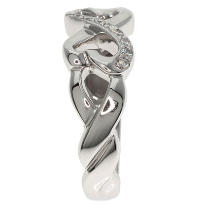 TIFFANY&Co. Double Loving Heart Diamond Ring K18 White Gold Ladies [Used]