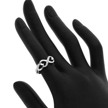 TIFFANY&Co. Double Loving Heart Diamond Ring K18 White Gold Ladies [Used]