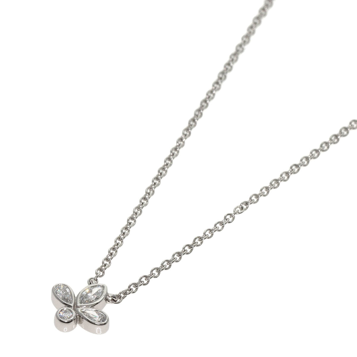 TIFFANY&Co. Fleur de lis Diamond Necklace Platinum PT950 Ladies [Used]