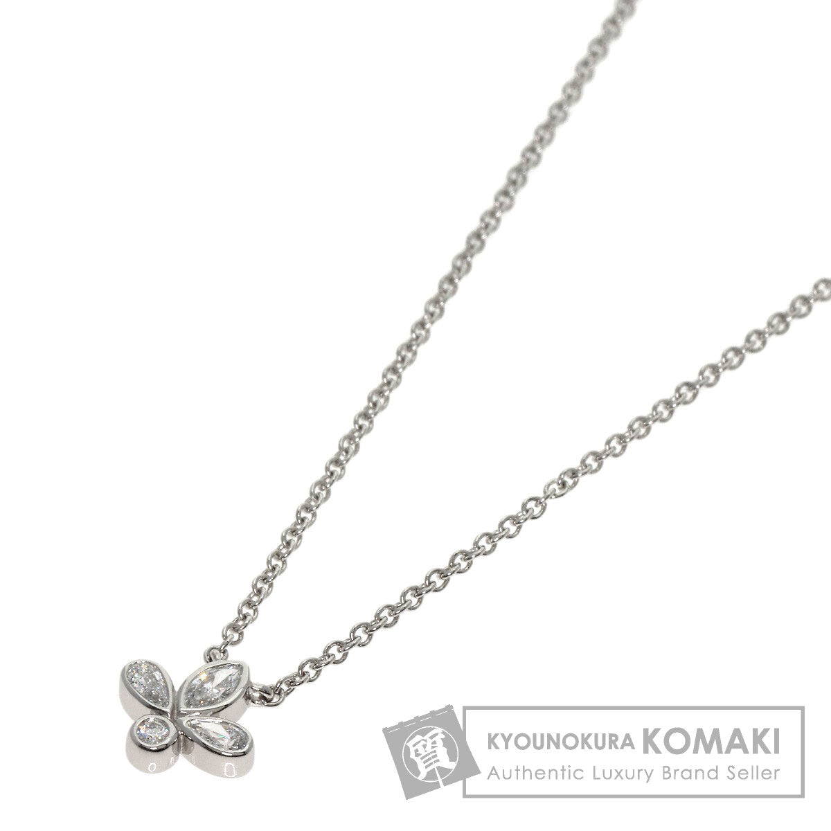 TIFFANY&Co. Fleur de lis Diamond Necklace Platinum PT950 Ladies [Used]