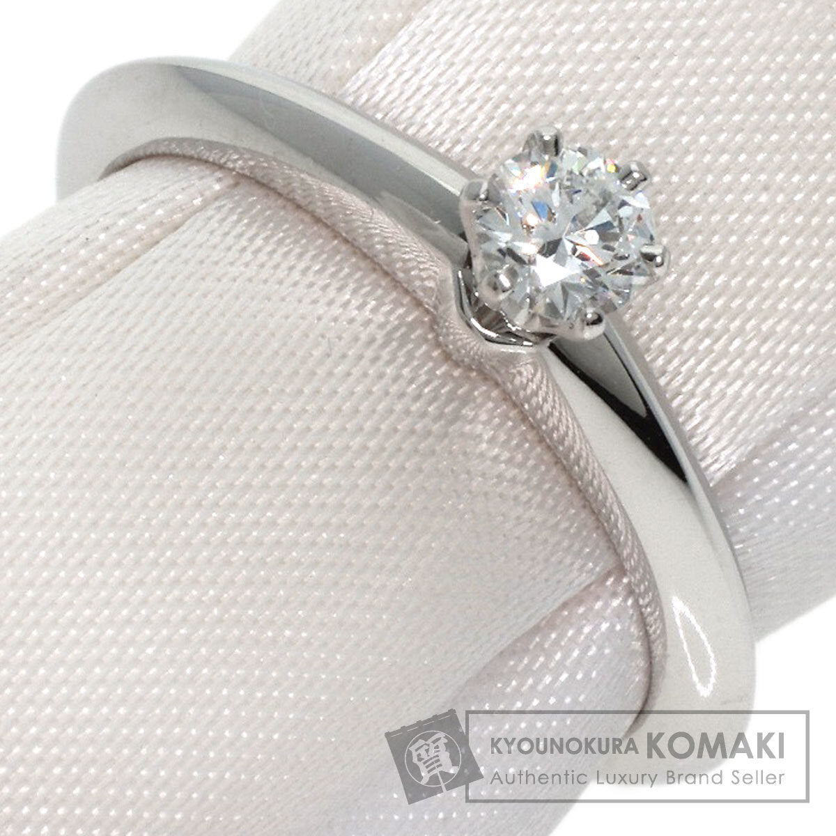 TIFFANY&Co. Solitaire Knife Edge 1P Diamond Ring Platinum PT950 Ladies [Used]