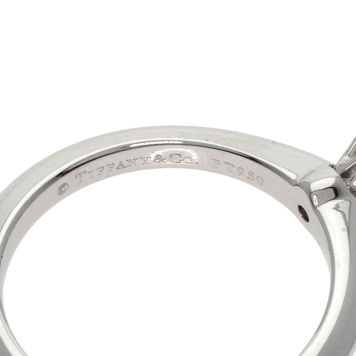 TIFFANY&Co. Solitaire Knife Edge 1P Diamond Ring Platinum PT950 Ladies [Used]