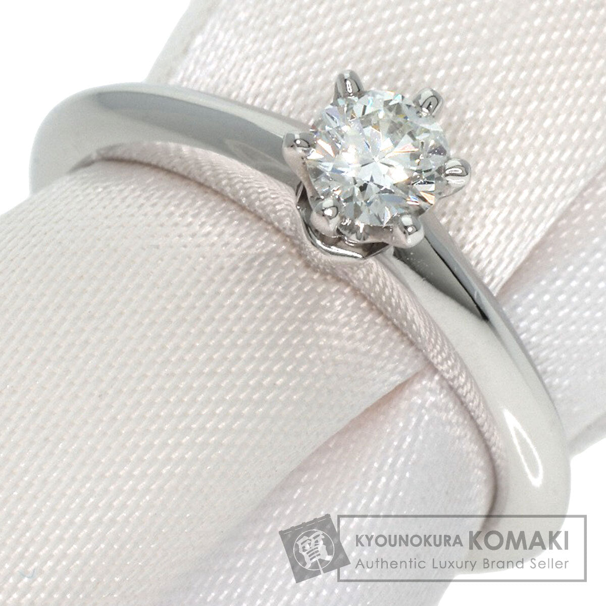 TIFFANY&Co. Solitaire Knife Edge 1P Diamond Ring Platinum PT950 Ladies [Used]