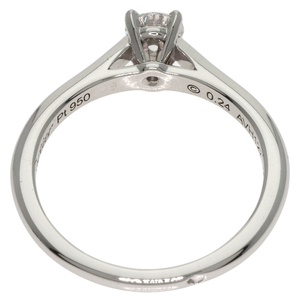 CARTIER   Ring Solitaire 1P Diamond Platinum PT950 Ladies