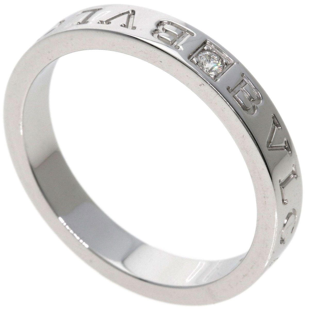 BVLGARI   Ring Double logo 1P Diamond K18 White Gold mens