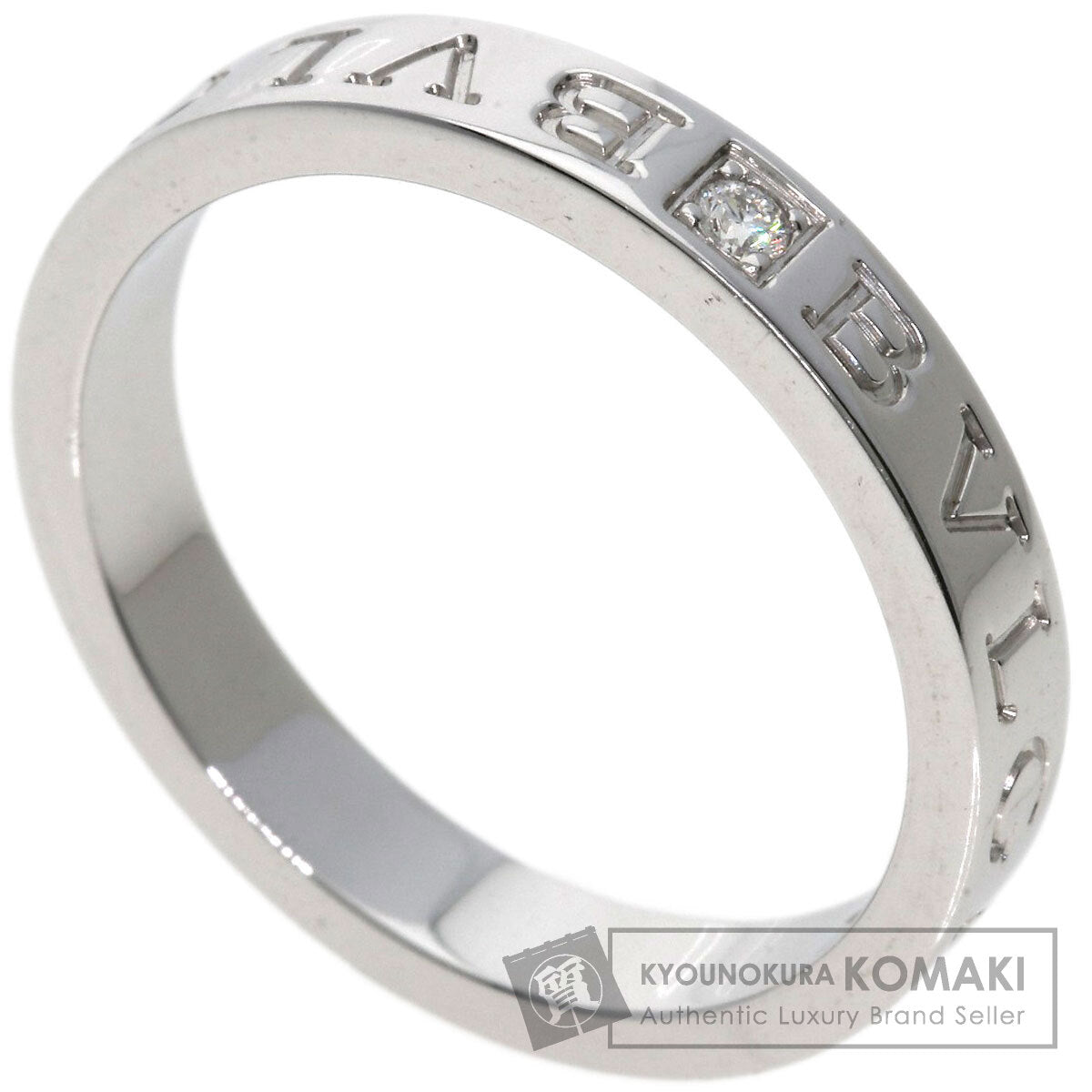 BVLGARI   Ring Double logo 1P Diamond K18 White Gold mens