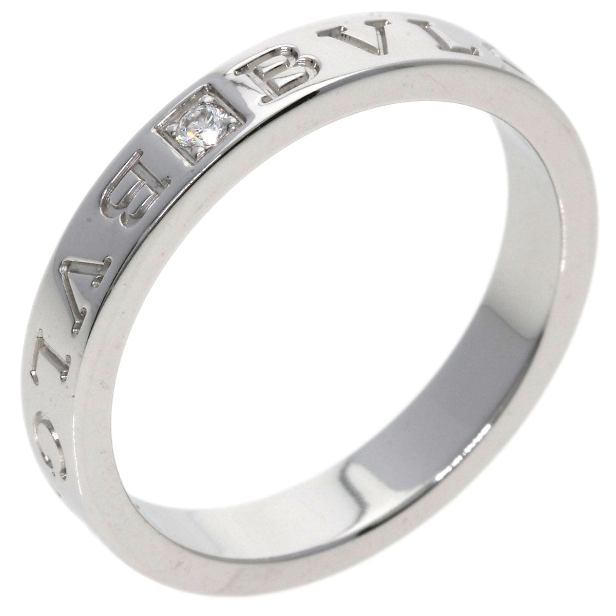 BVLGARI   Ring Double logo 1P Diamond K18 White Gold mens