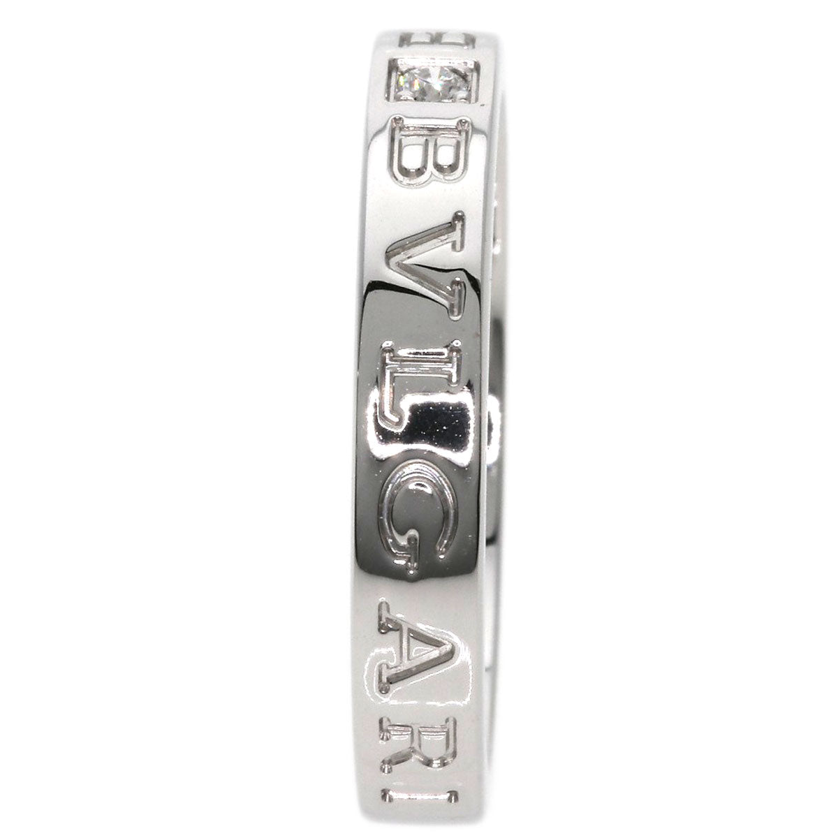 BVLGARI   Ring Double logo 1P Diamond K18 White Gold mens