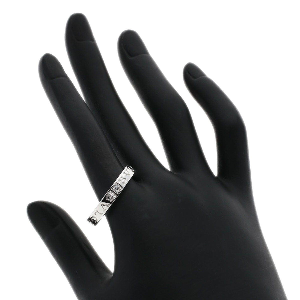 BVLGARI   Ring Double logo 1P Diamond K18 White Gold mens
