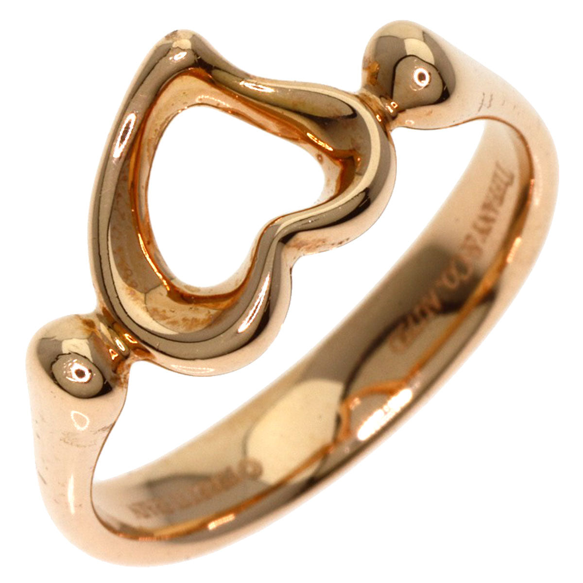 TIFFANY&Co. Open heart Ring K18 Pink Gold Ladies [Used]