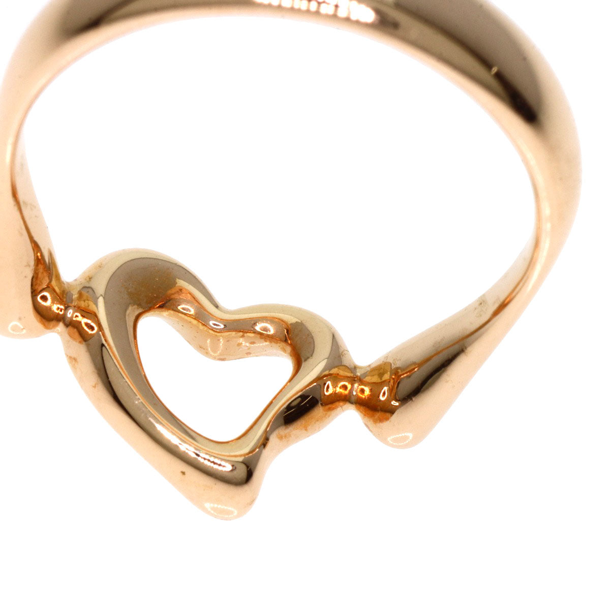 TIFFANY&Co. Open heart Ring K18 Pink Gold Ladies [Used]