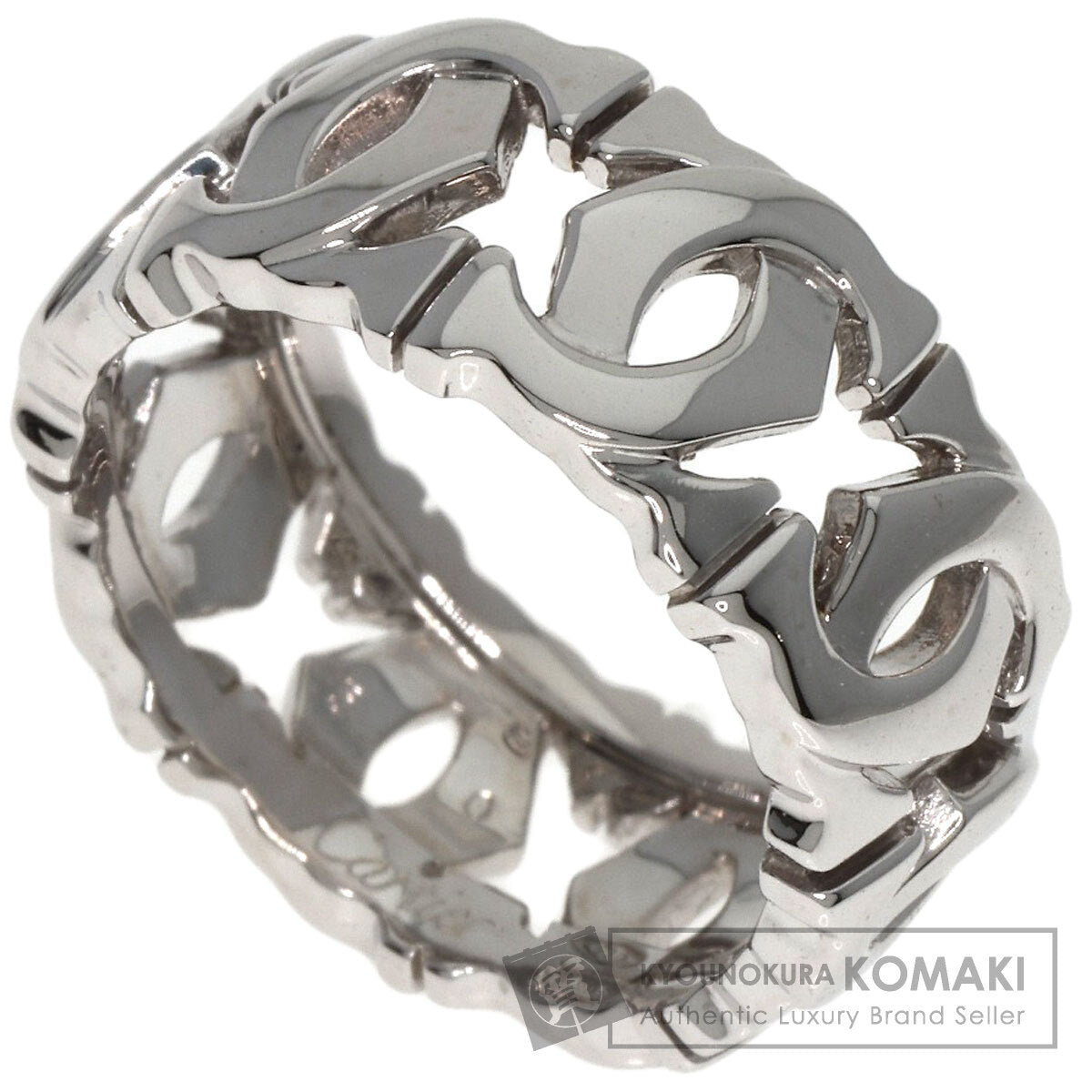 CARTIER Entrelaces #50 Ring K18 White Gold Ladies [Used]